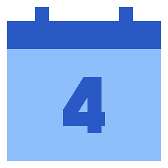 Date 4 Calendar Icon from Sharp Flat Set