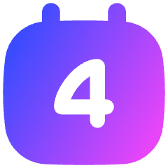 Date 4 Calendar Icon from Flex Gradient Set