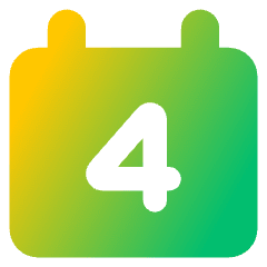 Date 4 Calendar Icon from Core Gradient Set