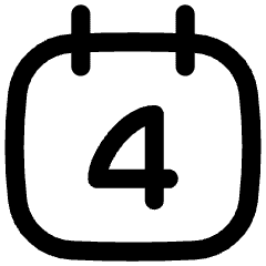 Date 4 Calendar Icon from Flex Line Set