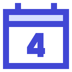 Date 4 Calendar Icon from Sharp Duo Set