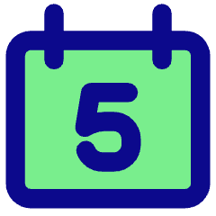 Date 5 Calendar Icon from Core Pop Set