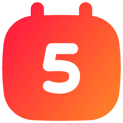 Date 5 Calendar Icon from Flex Gradient Set
