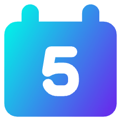 Date 5 Calendar Icon from Core Gradient Set