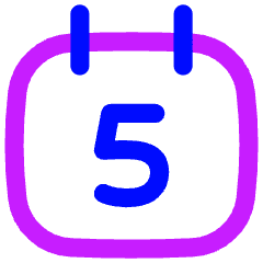 Date 5 Calendar Icon from Flex Neon Set