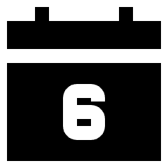 Date 6 Calendar Icon from Sharp Solid Set