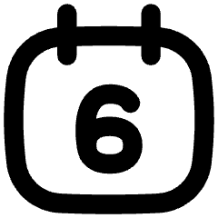 Date 6 Calendar Icon from Flex Remix Set