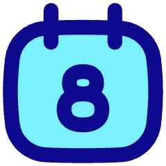 Date 8 Calendar Icon from Flex Pop Set