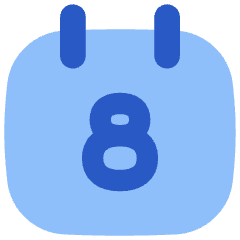 Date 8 Calendar Icon from Flex Flat Set