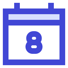 Date 8 Calendar Icon from Sharp Duo Set