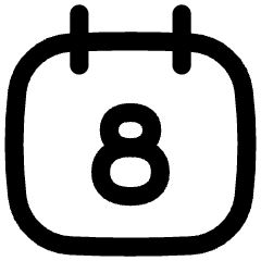 Date 8 Calendar Icon from Flex Line Set
