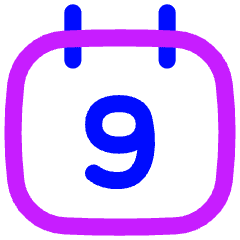 Date 9 Calendar Icon from Flex Neon Set