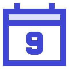 Date 9 Calendar Icon from Sharp Duo Set