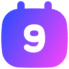 Date 9 Calendar Icon from Flex Gradient Set