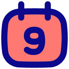 Date 9 Calendar Icon from Flex Pop Set