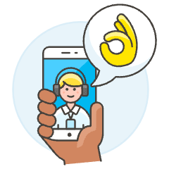 Customer Service Phone 3 Illustration from UX Colors Set