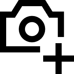 Camera Photo Add Icon from Sharp Line Set