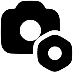 Camera Setting Bolt Nut Icon from Plump Solid Set