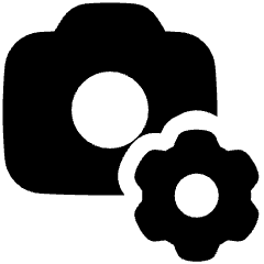 Camera Setting Gear Icon from Plump Solid Set