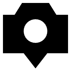 Camera Setting Pin Icon from Sharp Solid Set