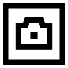 Camera Square Icon from Sharp Line Set