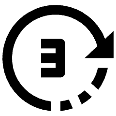Camera Timer Three Icon from Nova Solid Set