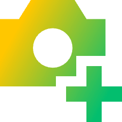 Camera Photo Add Icon from Sharp Gradient Set