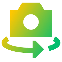Camera Rotate Icon from Sharp Gradient Set