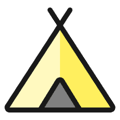 Camping Tent Icon from Ultimate Colors Set