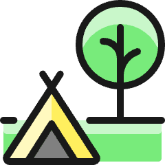 Camping Tent Forest Icon from Ultimate Colors Set