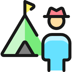 Camping Tent Person Icon from Ultimate Colors Set