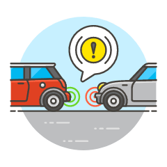 Car Bump Security System Illustration from UX Colors Set