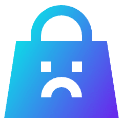 Shopping Bag Sad Icon from Sharp Gradient Set