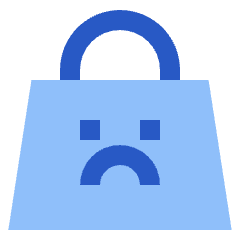 Shopping Bag Sad Icon from Sharp Flat Set