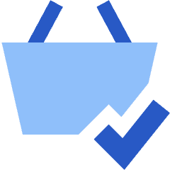 Shopping Basket Check Icon from Sharp Flat Set