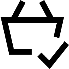 Shopping Basket Check Icon from Sharp Line Set