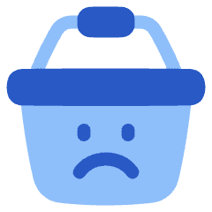 Shopping Basket Emoji Sad Icon from Plump Flat Set