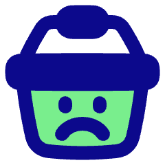 Shopping Basket Emoji Sad Icon from Plump Pop Set