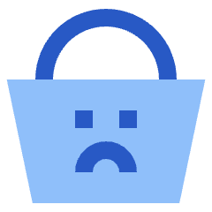 Shopping Basket Emoji Sad Icon from Sharp Flat Set