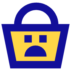 Shopping Basket Emoji Sad Icon from Sharp Pop Set