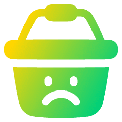 Shopping Basket Emoji Sad Icon from Plump Gradient Set