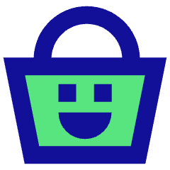 Shopping Basket Emoji Smile Icon from Sharp Pop Set