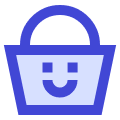 Shopping Basket Emoji Smile Icon from Sharp Duo Set