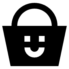 Shopping Basket Emoji Smile Icon from Sharp Solid Set
