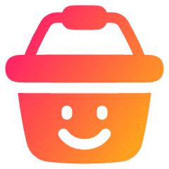 Shopping Basket Emoji Smile Icon from Plump Gradient Set