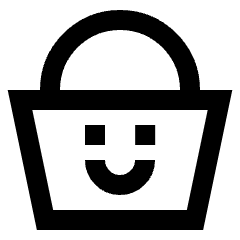 Shopping Basket Emoji Smile Icon from Sharp Line Set