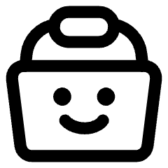 Shopping Basket Emoji Smile Icon from Core Line Set
