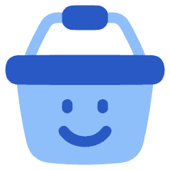 Shopping Basket Emoji Smile Icon from Plump Flat Set