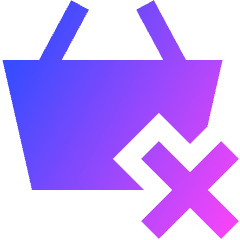 Shopping Basket Remove Icon from Sharp Gradient Set