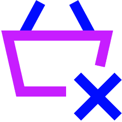 Shopping Basket Remove Icon from Sharp Neon Set